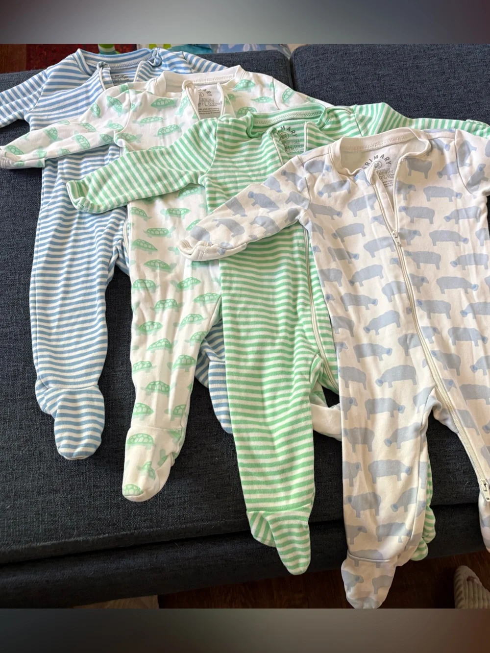 Primary Bundle One-Piece Footed Sleepsuit Pack - Stripes and Prints